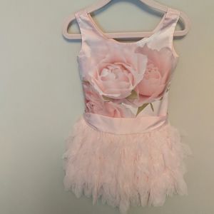 Toddler girls floral print tulle occasion dress